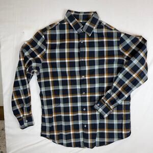 Perry Ellis Stretch Plaid Button Up Shirt Mens Medium Long Sleeve